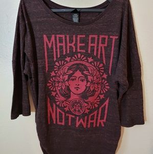Obey Make Art Not War ruched top